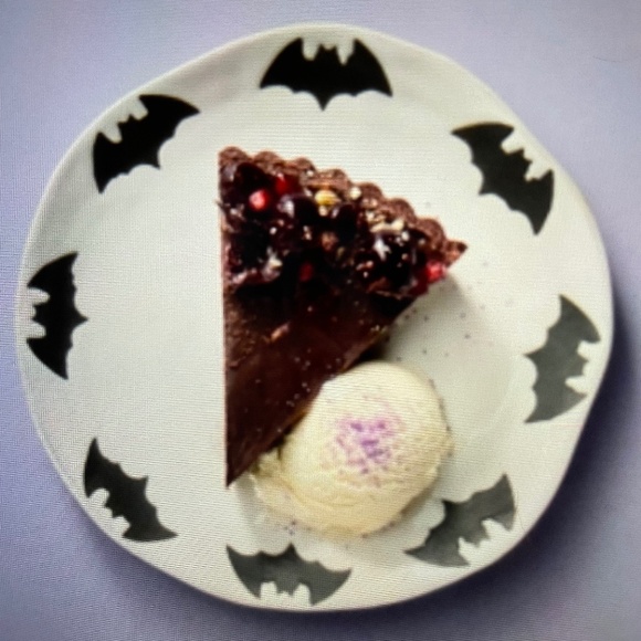 Anthropologie Other - Anthropologie White Plate with Black Bat Motif